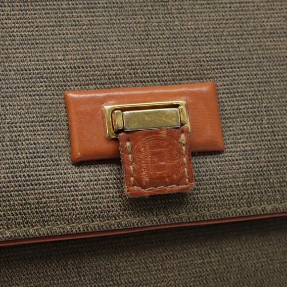 FENDI Hand Bag PVC 2way Gold Brown Auth 94029 - Picture 11 of 15